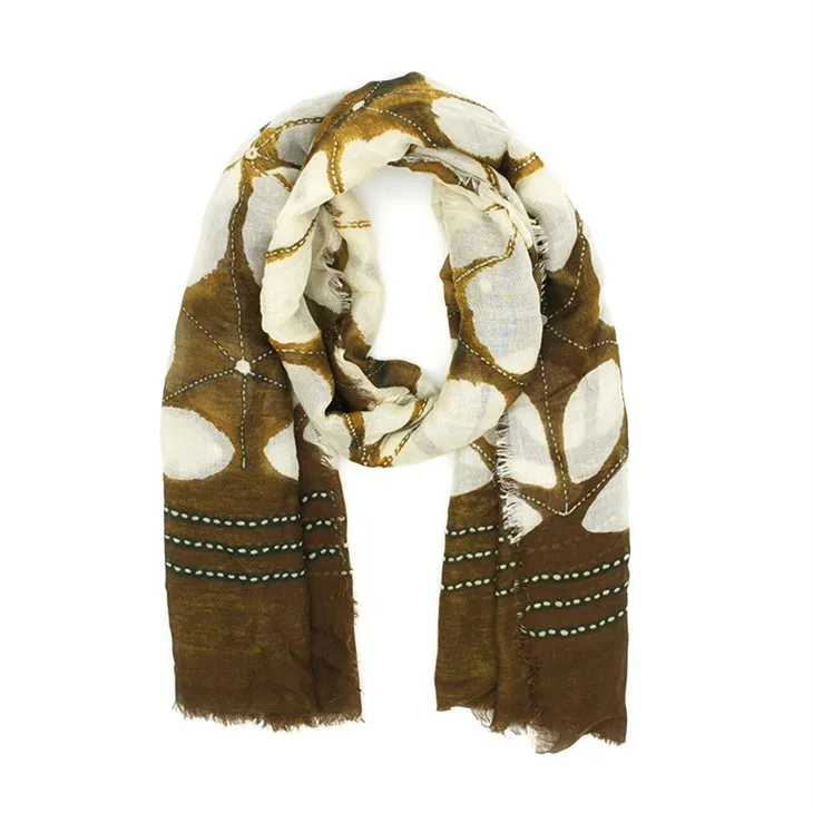 फूल मुद्रित स्कार्फ S017